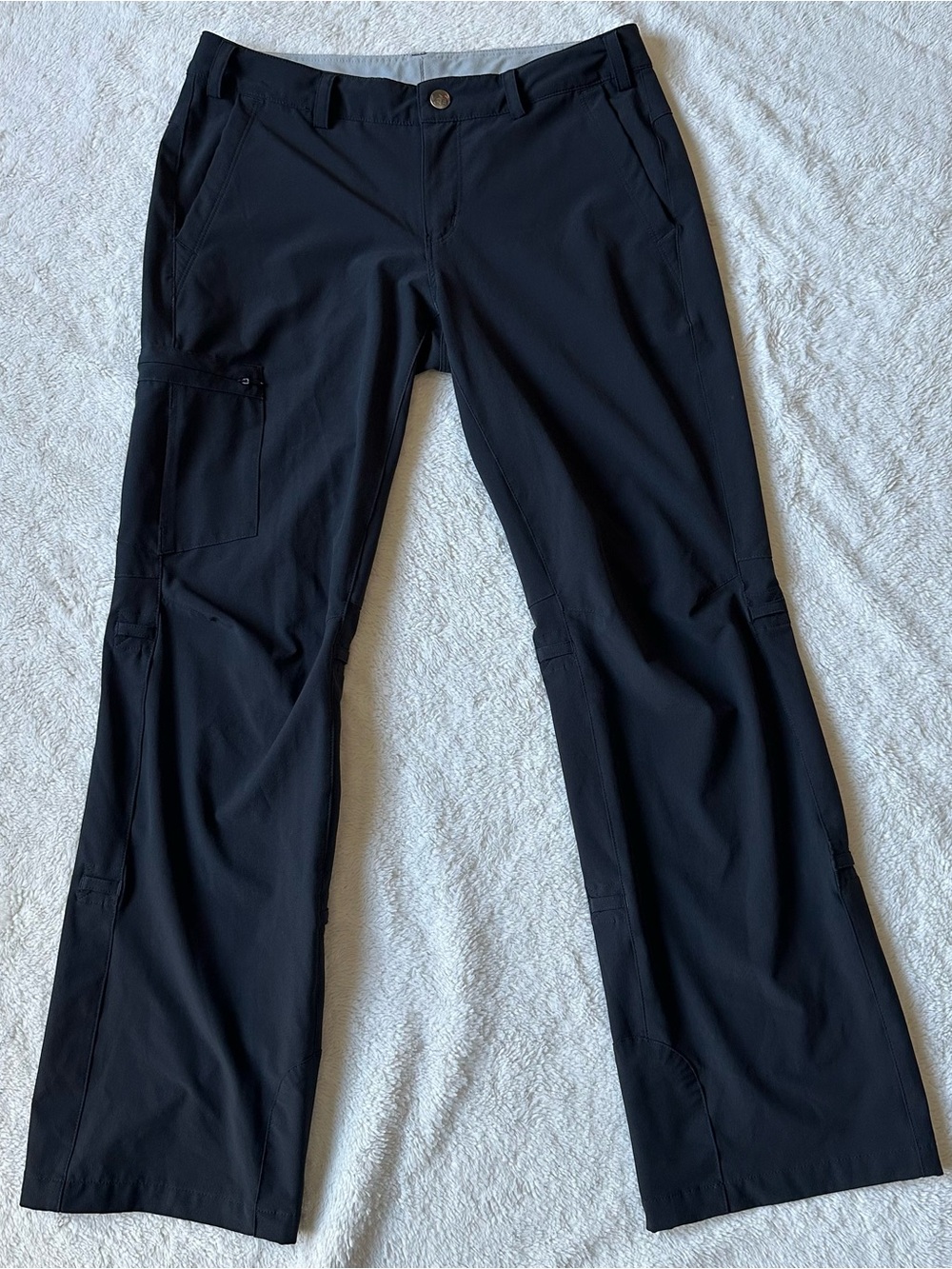 REI Co-op Roll-Up Hiking Pants Womens Sz 6P Black Cargo Adjustable Waist Outdoor